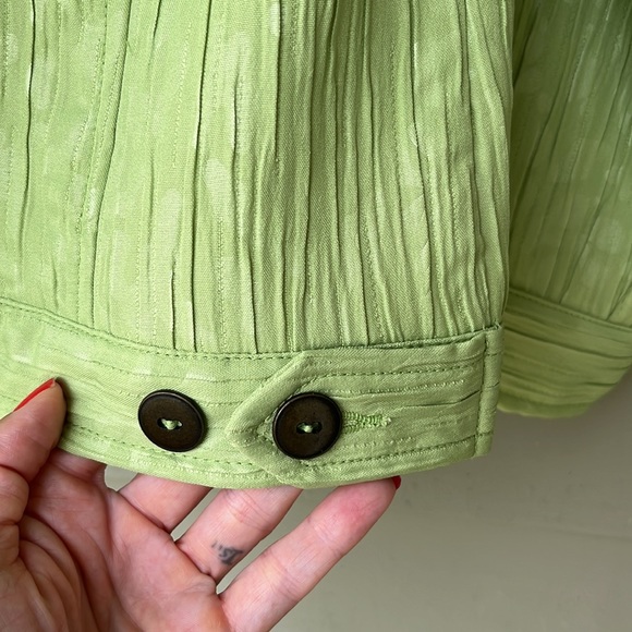 New Ruby Rd. Neon green animal print button down jacket - Picture 15 of 15